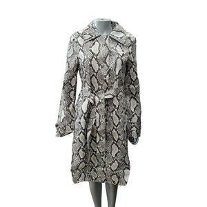 Elegant Snake Pattern Trench Coat